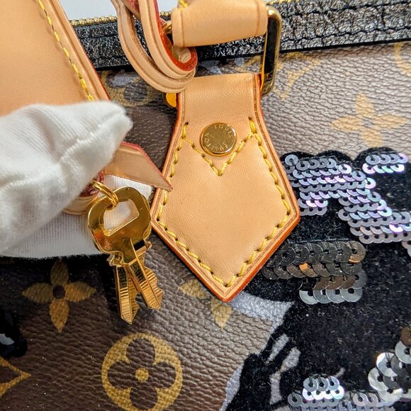 Louis Vuitton Black Monogram Sequin Tisse Speedy 30 - Picture 7 of 16